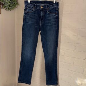 Mother denim jeans mid rise dazzler ankle on the edge 25 Blue stretch